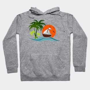 panoramic beach Hoodie